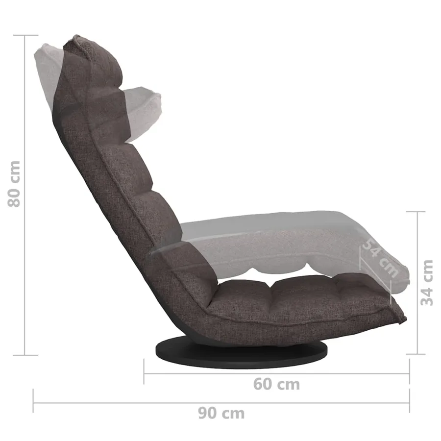Chaise de sol pivotante Taupe Tissu - 8