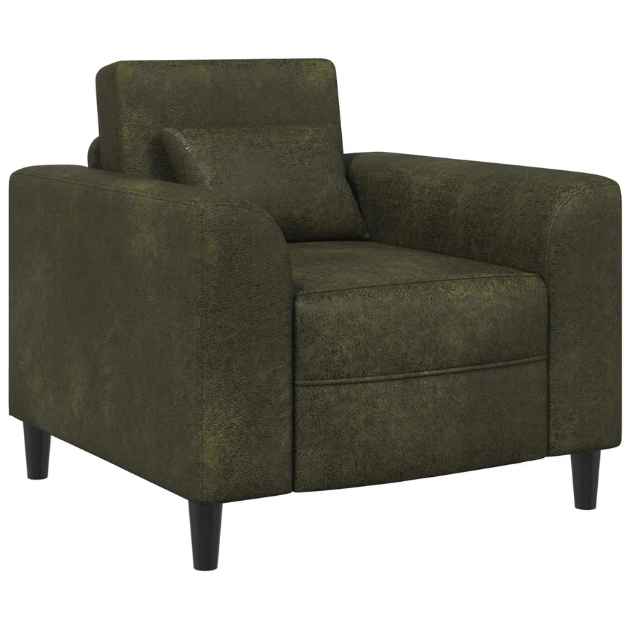 Fauteuil Vert armée Simili daim - 2