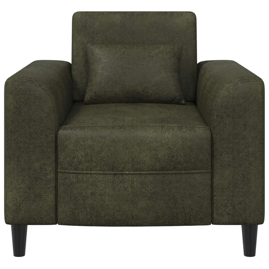 Fauteuil Vert armée Simili daim - 3