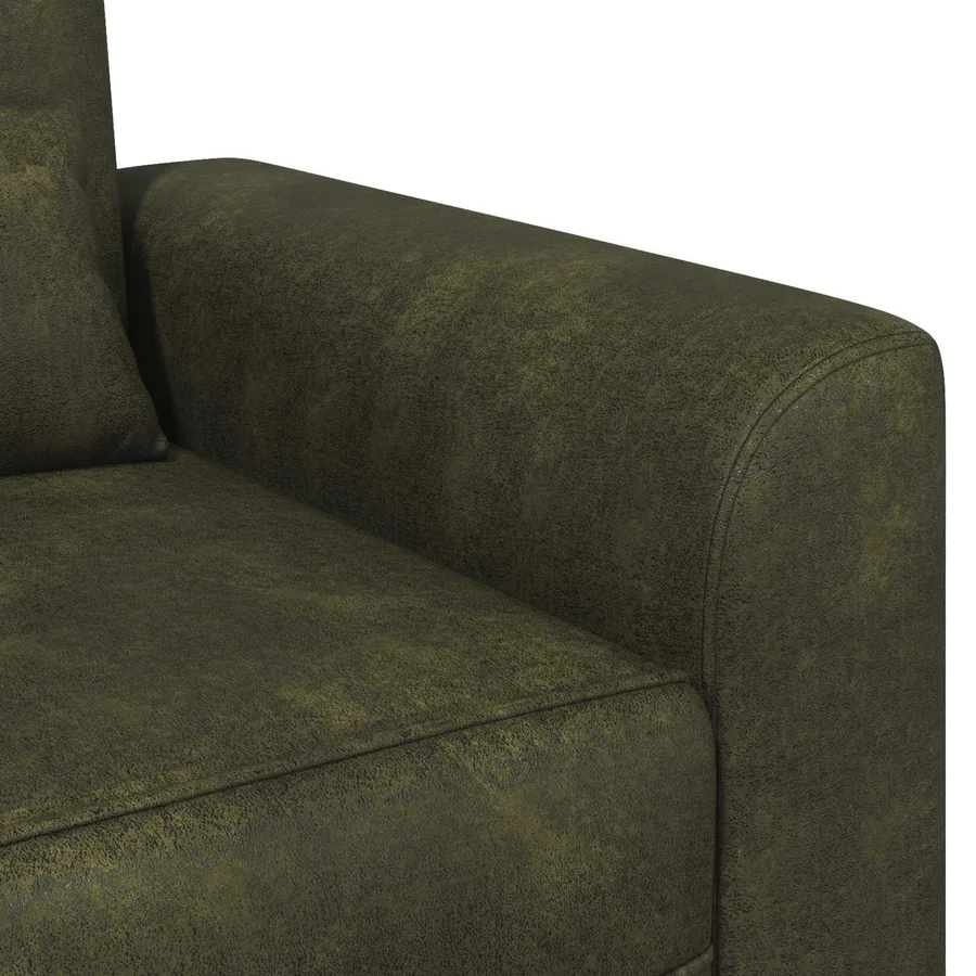 Fauteuil Vert armée Simili daim - 6