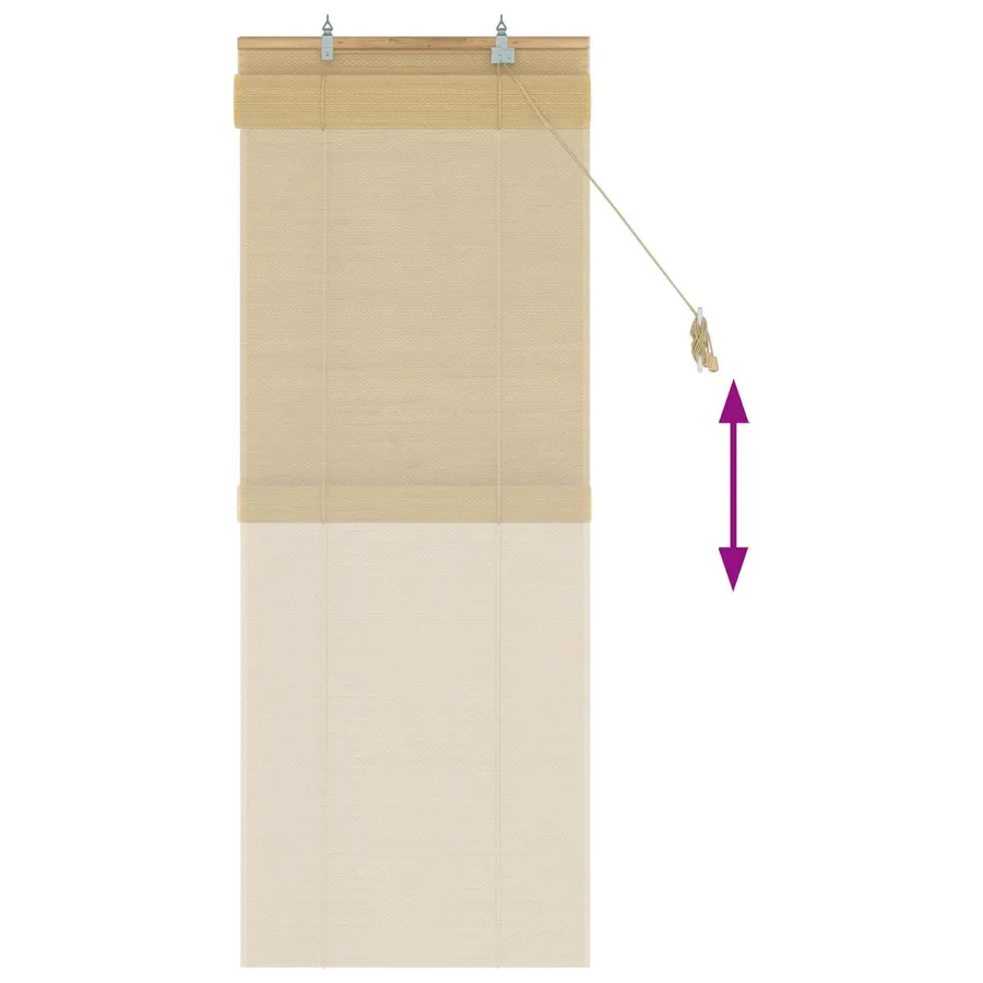 Store enrouleur Naturel 40 x 160 cm Bambou - 6