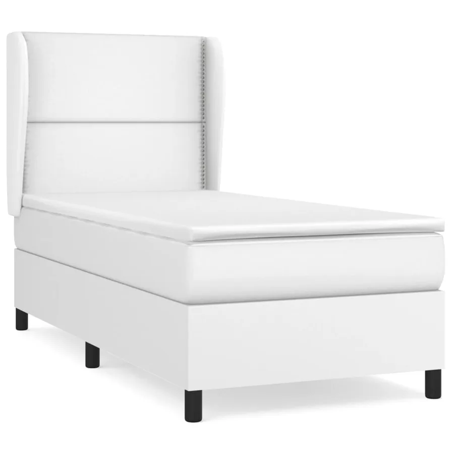 Sommier à lattes de lit avec matelas Blanc 100x200cm Similicuir - 2