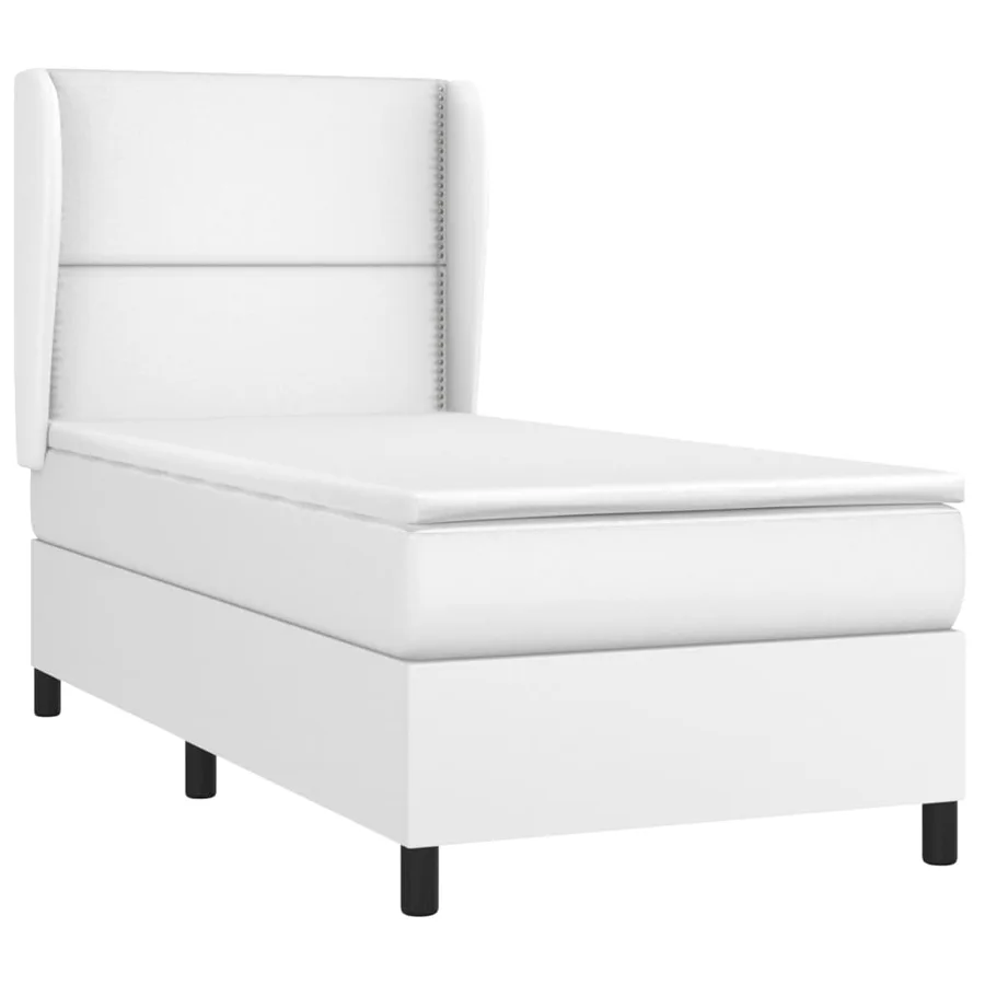 Sommier à lattes de lit avec matelas Blanc 100x200cm Similicuir - 3