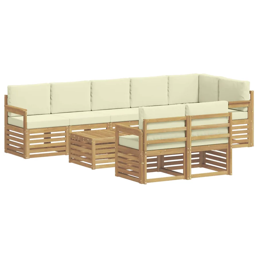 Ensemble de canapés d'extérieur 8 pcs Blanc et crème - 2