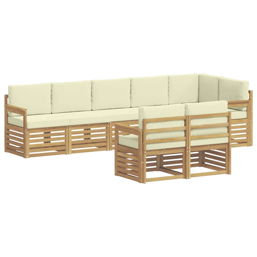 Ensemble de canapés d'extérieur 8 pcs Blanc et crème - 2