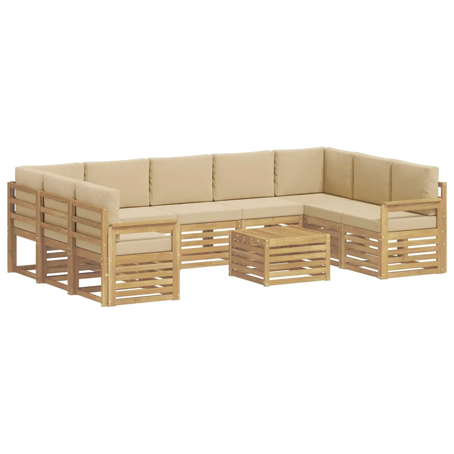 Ensemble de canapés d'extérieur 8 pcs Blanc et Beige - 2