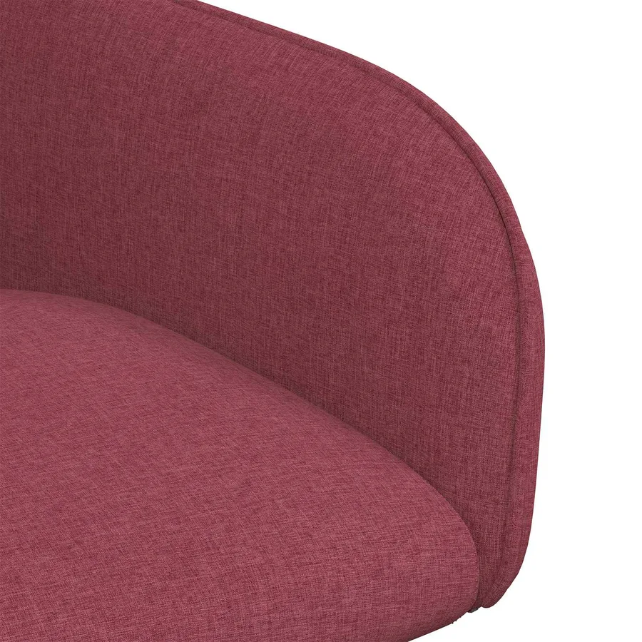 Chaises de salle à manger 4 pcs Tissu Bordeaux - 6