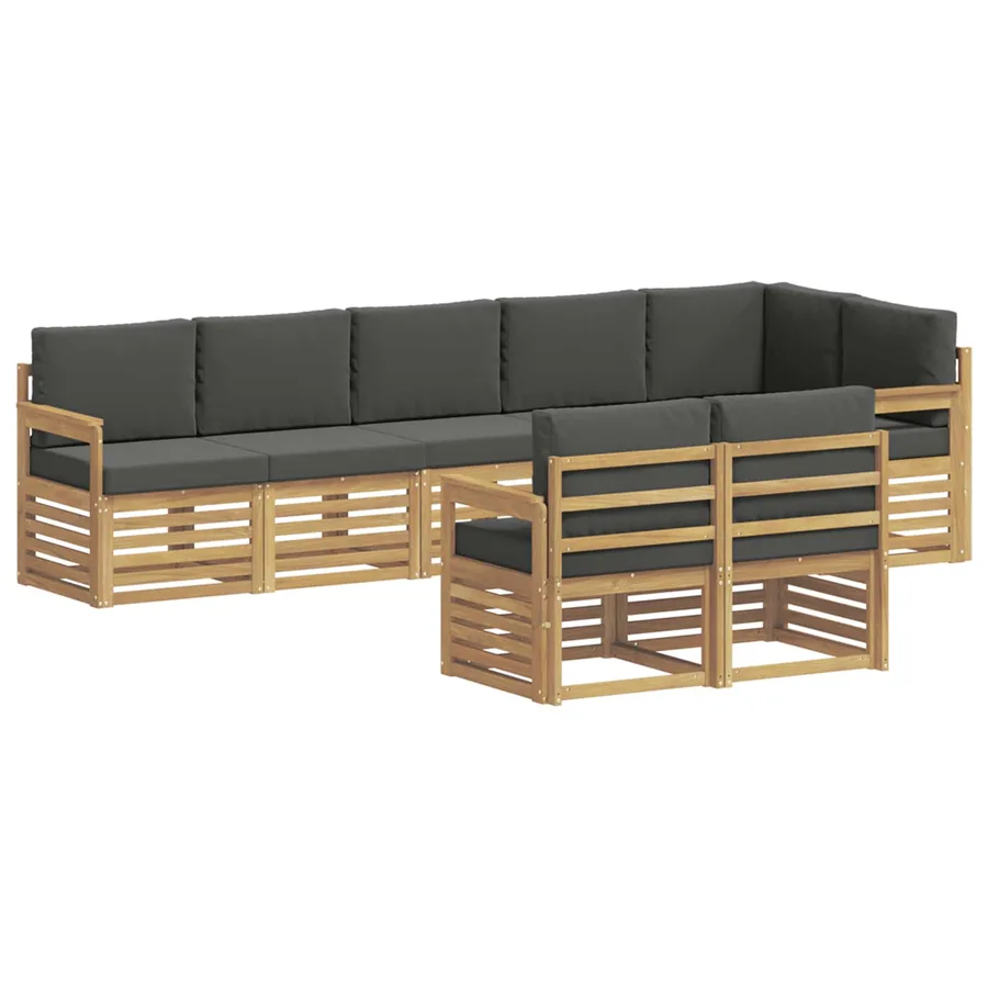 Ensemble de canapés d'extérieur 8 pcs Blanc et anthracite - 2