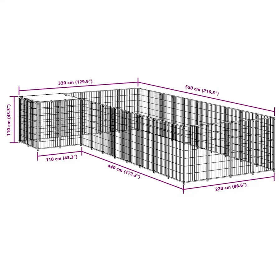 Chenil Argenté 13,31 m² Acier - 7