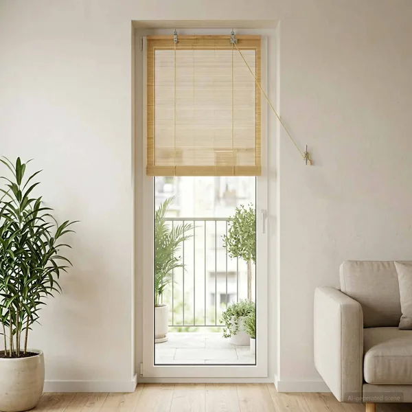 Store enrouleur Naturel 50 x 220 cm Bambou