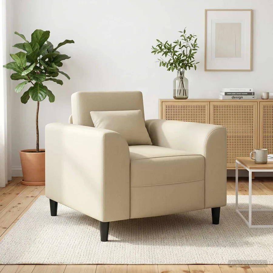 Fauteuil Crème Simili cuir