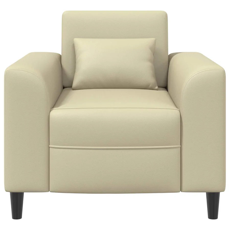 Fauteuil Crème Simili cuir - 3