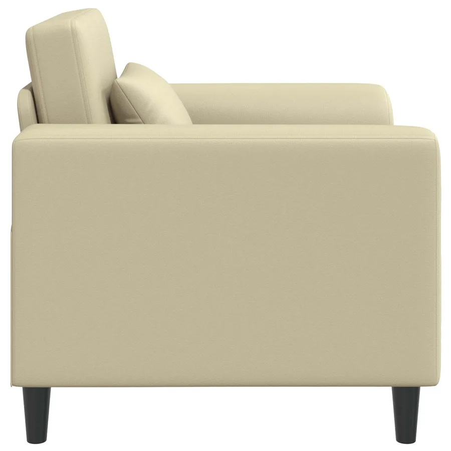 Fauteuil Crème Simili cuir - 4