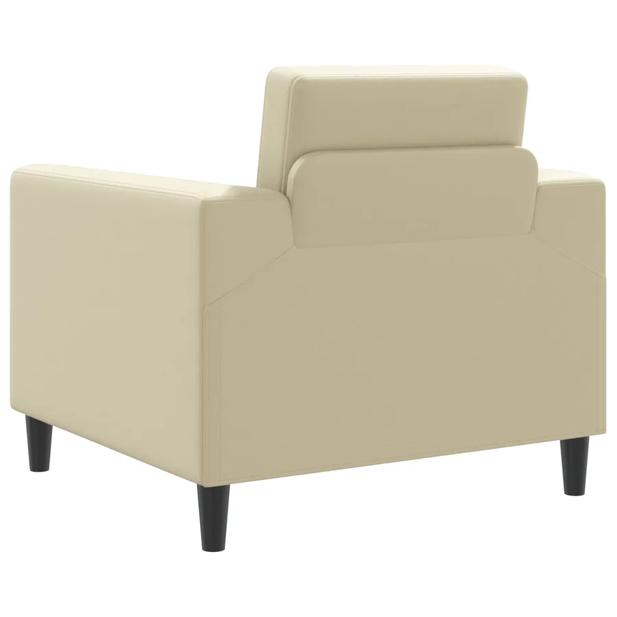 Fauteuil Crème Simili cuir - 5