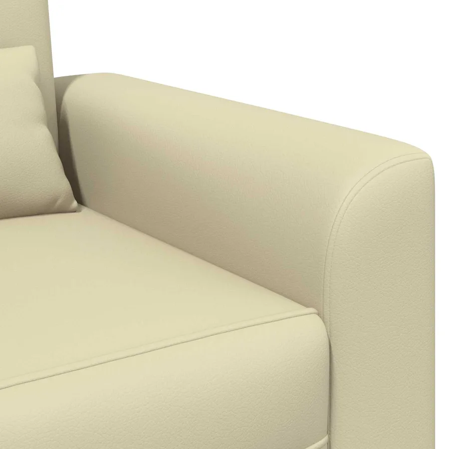 Fauteuil Crème Simili cuir - 6
