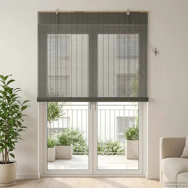 Store enrouleur Gris 130 x 220 cm Bambou