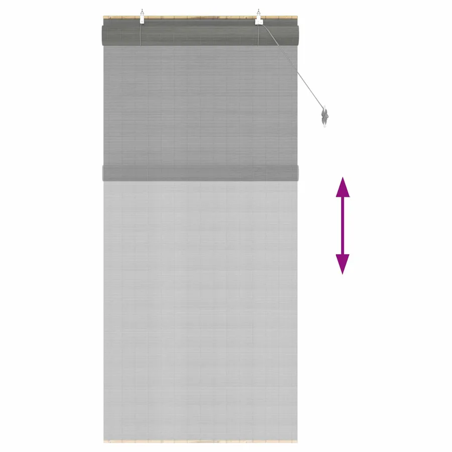 Store enrouleur Gris 110 x 220 cm Bambou - 6