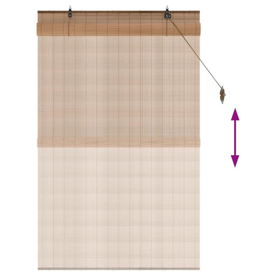 Store enrouleur Marron 110 x 160 cm Bambou - 5
