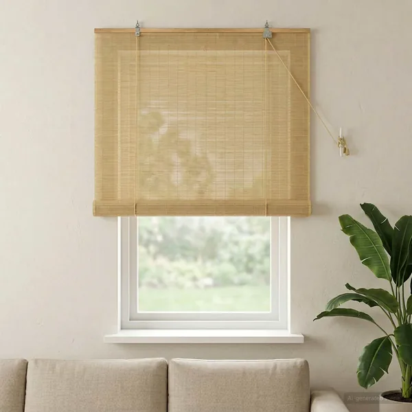 Store enrouleur Naturel 120 x 160 cm Bambou
