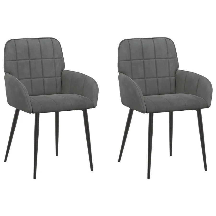 Chaises de salle à manger 2 pcs Velours Gris foncé - 2