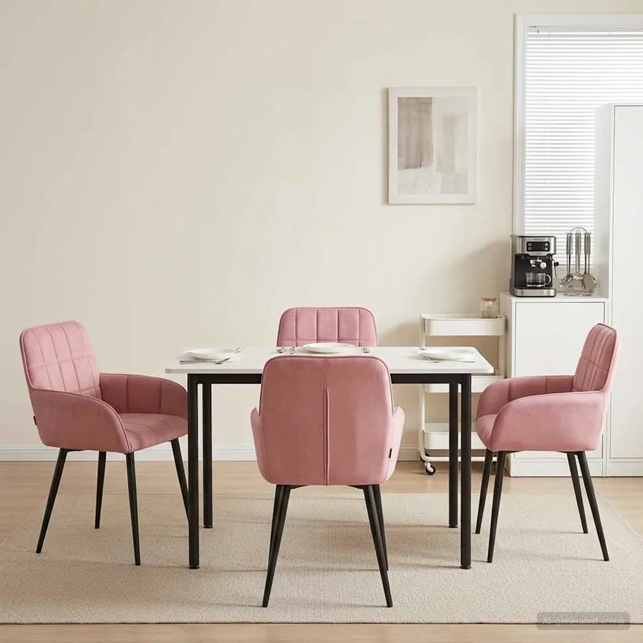 Chaises de salle à manger 4 pcs Velours Rose 57 x 50 x 85 cm