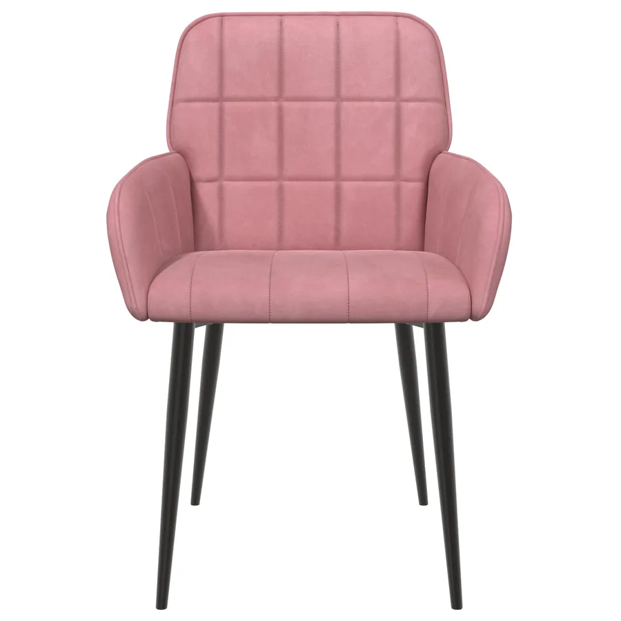 Chaises de salle à manger 4 pcs Velours Rose 57 x 50 x 85 cm - 3