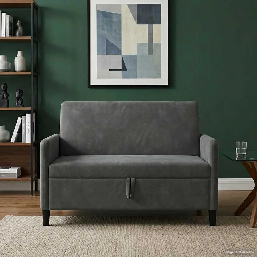 Sofa avec rangement Gris foncé 122 x 78 x 87 cm Polyester