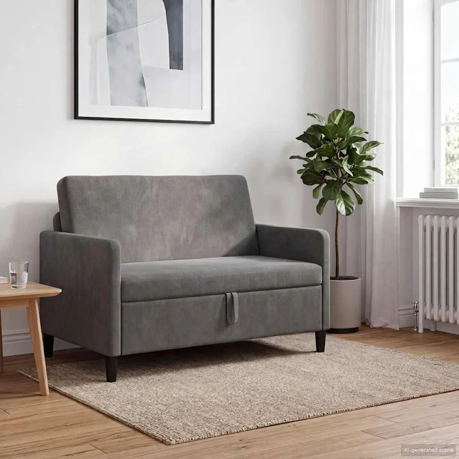 Sofa avec rangement Gris foncé 122 x 78 x 87 cm Polyester - 3