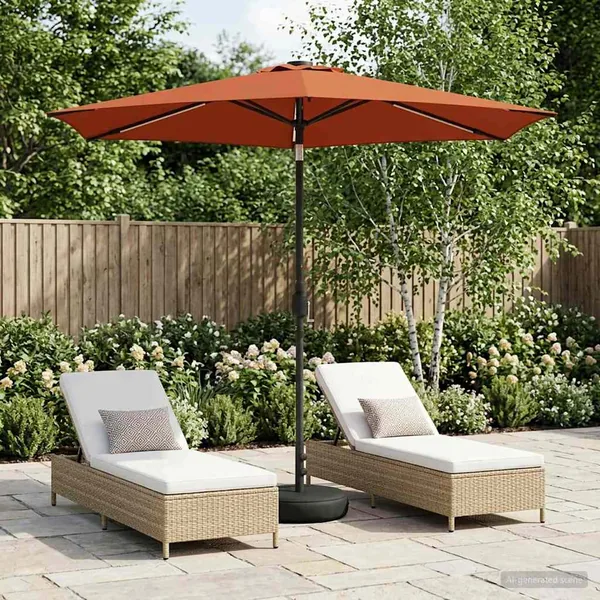 Parasol de jardin avec lumières LED et base 270 x 270 cm