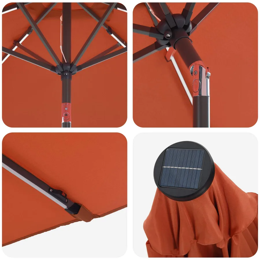 Parasol de jardin avec lumières LED et base 270 x 270 cm - 6