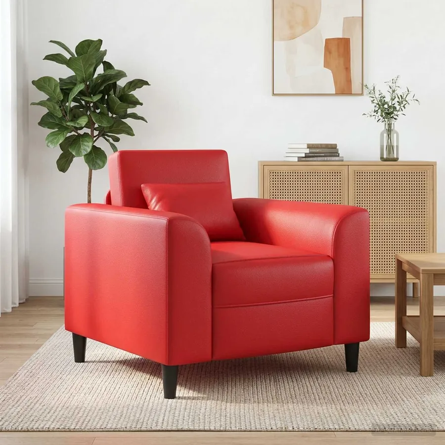 Fauteuil Rouge Simili cuir
