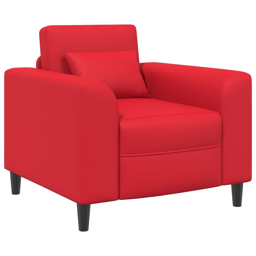Fauteuil Rouge Simili cuir - 2