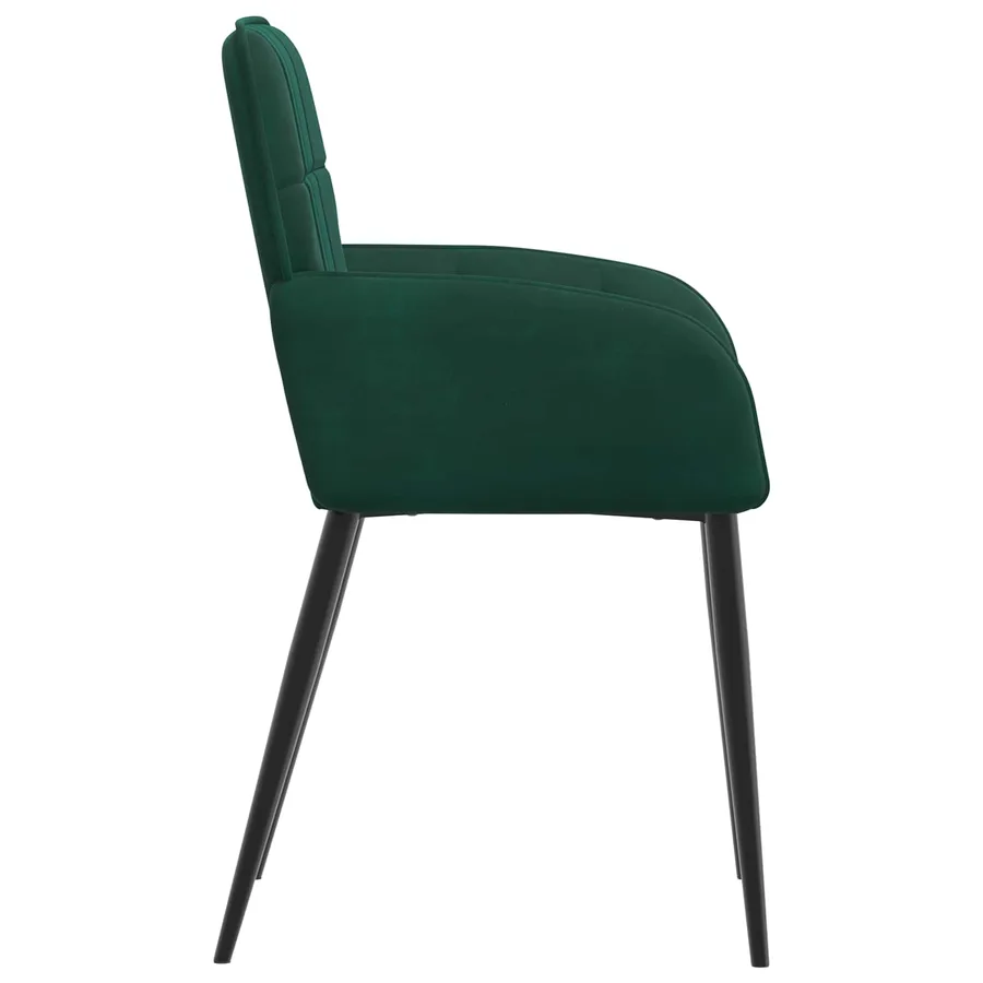 Chaises de salle à manger 6 pcs Velours Vert foncé - 4