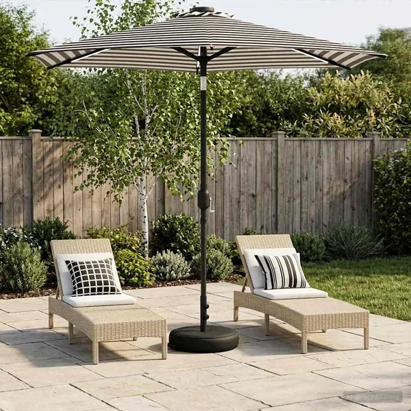 Parasol de jardin avec lumières LED et base 230 x 230 cm