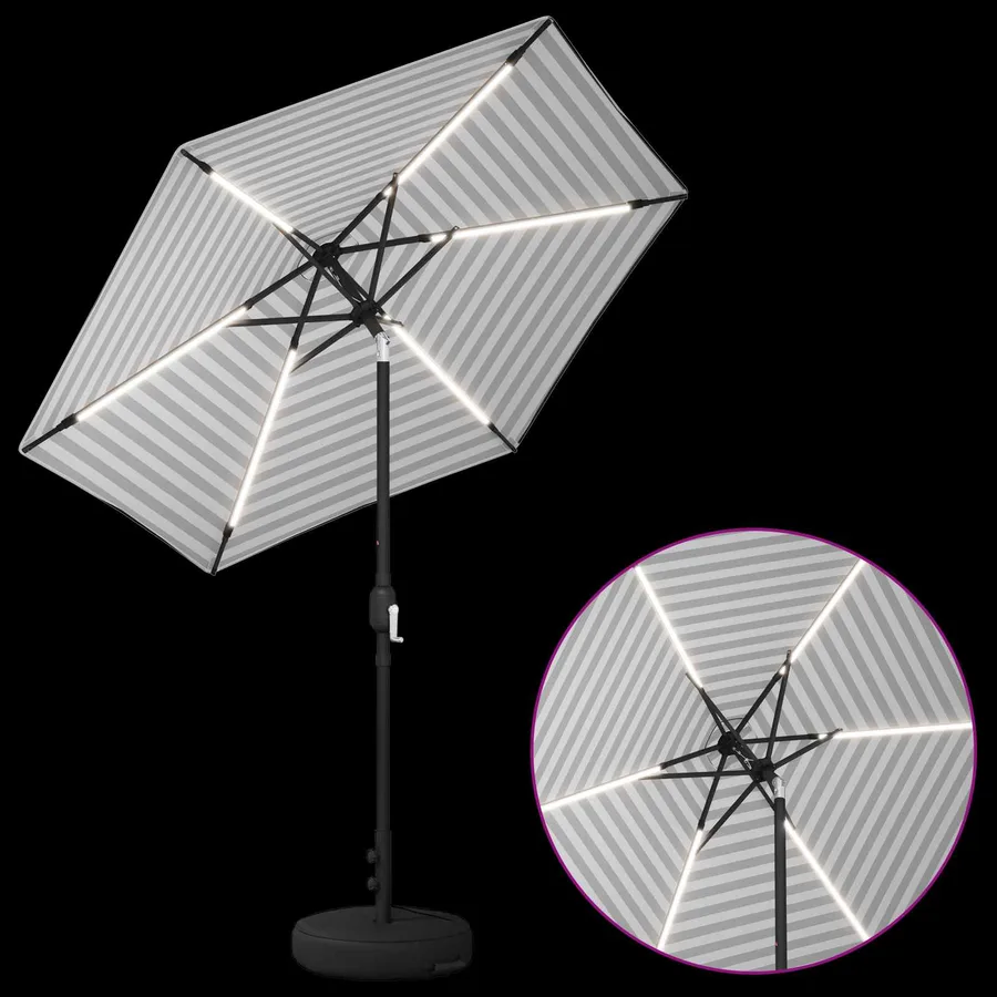 Parasol de jardin avec lumières LED et base 230 x 230 cm - 4