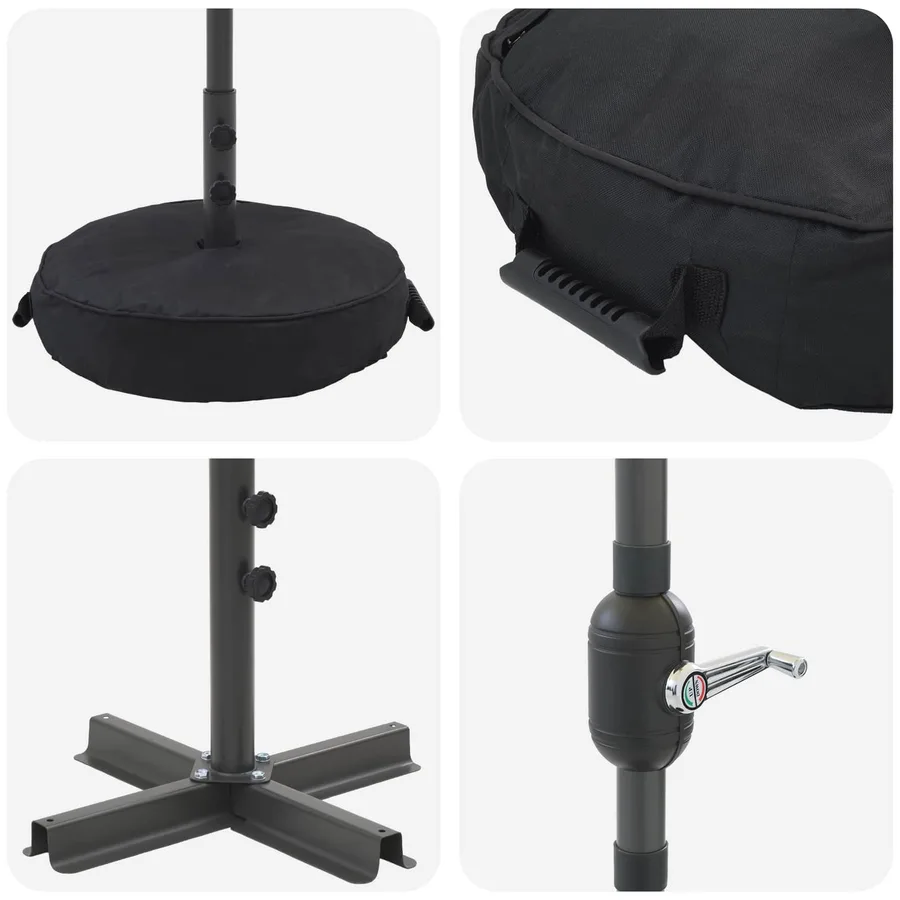 Parasol de jardin avec lumières LED et base 230 x 230 cm - 7