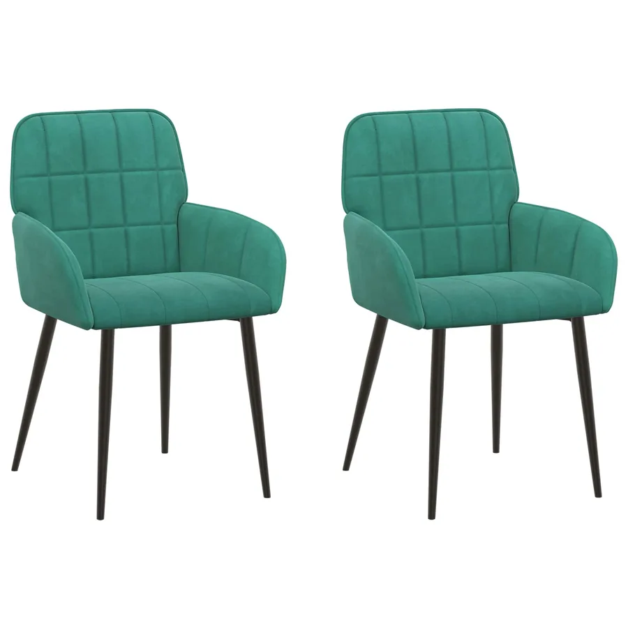 Chaises de salle à manger 2 pcs Velours Turquoise - 2
