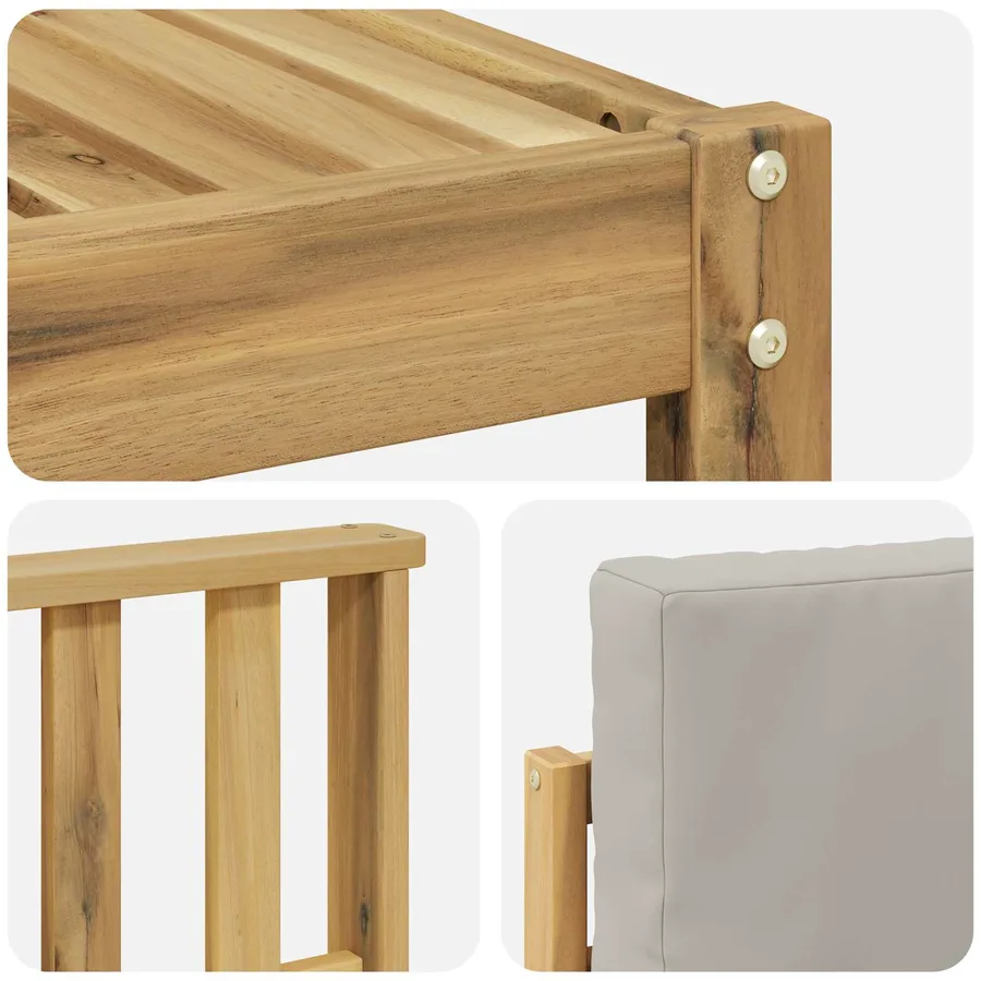Ensemble de canapés d'extérieur 6 pcs Blanc et gris clair - 6