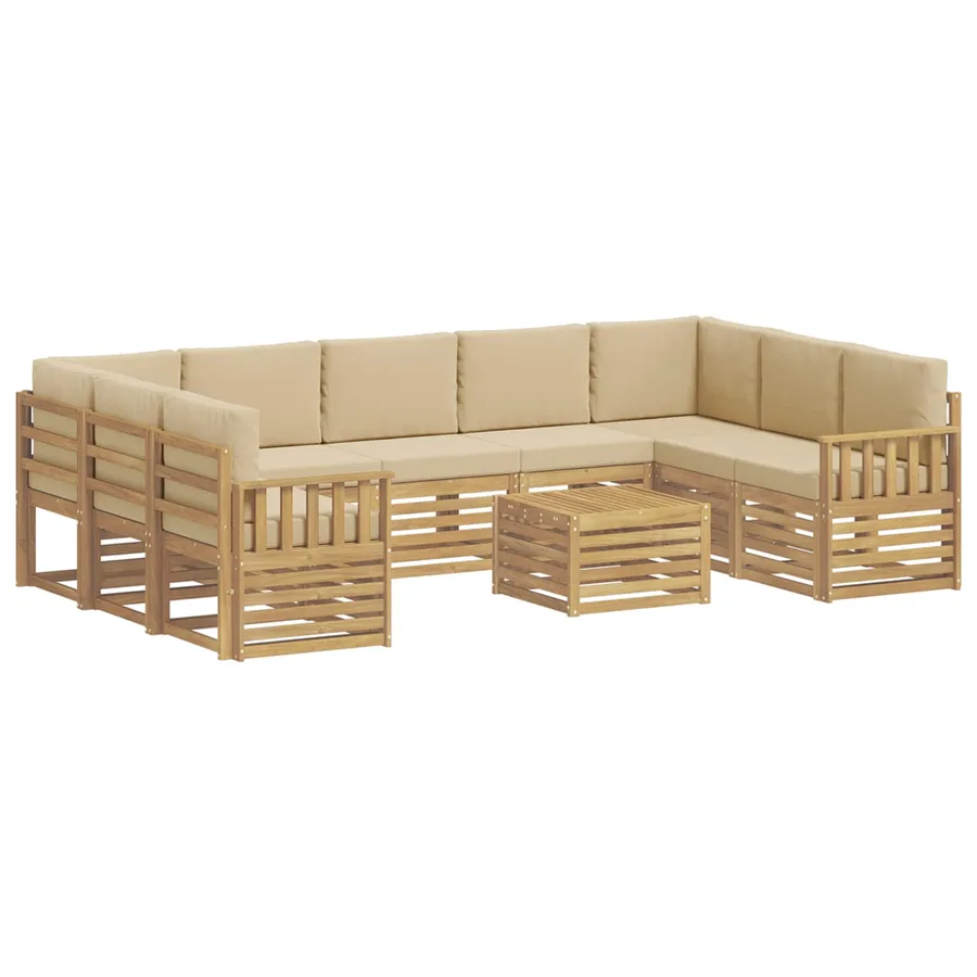 Ensemble de canapés d'extérieur 8 pcs Blanc et Beige - 2