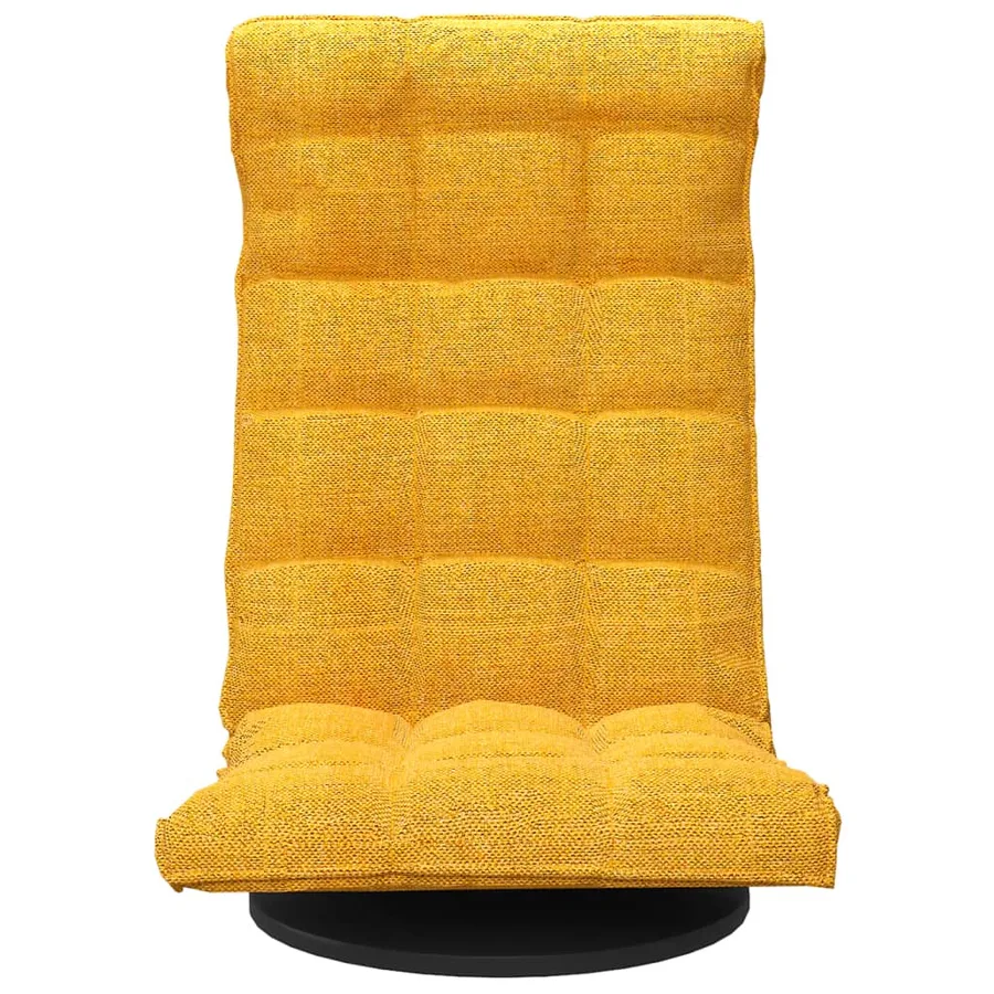 Chaise de sol pivotante Jaune moutarde Tissu - 3