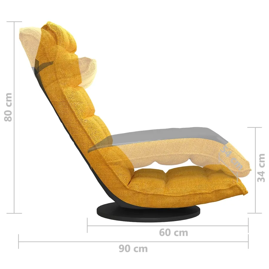 Chaise de sol pivotante Jaune moutarde Tissu - 8