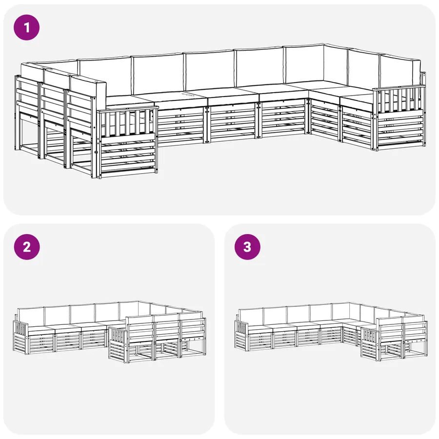 Ensemble de canapés d'extérieur 7 pcs Blanc et Beige - 7