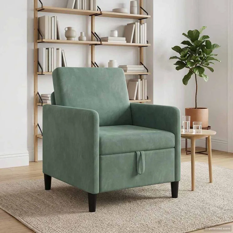 Sofa avec rangement Vert Mer 72 x 78 x 87 cm Polyester - 3