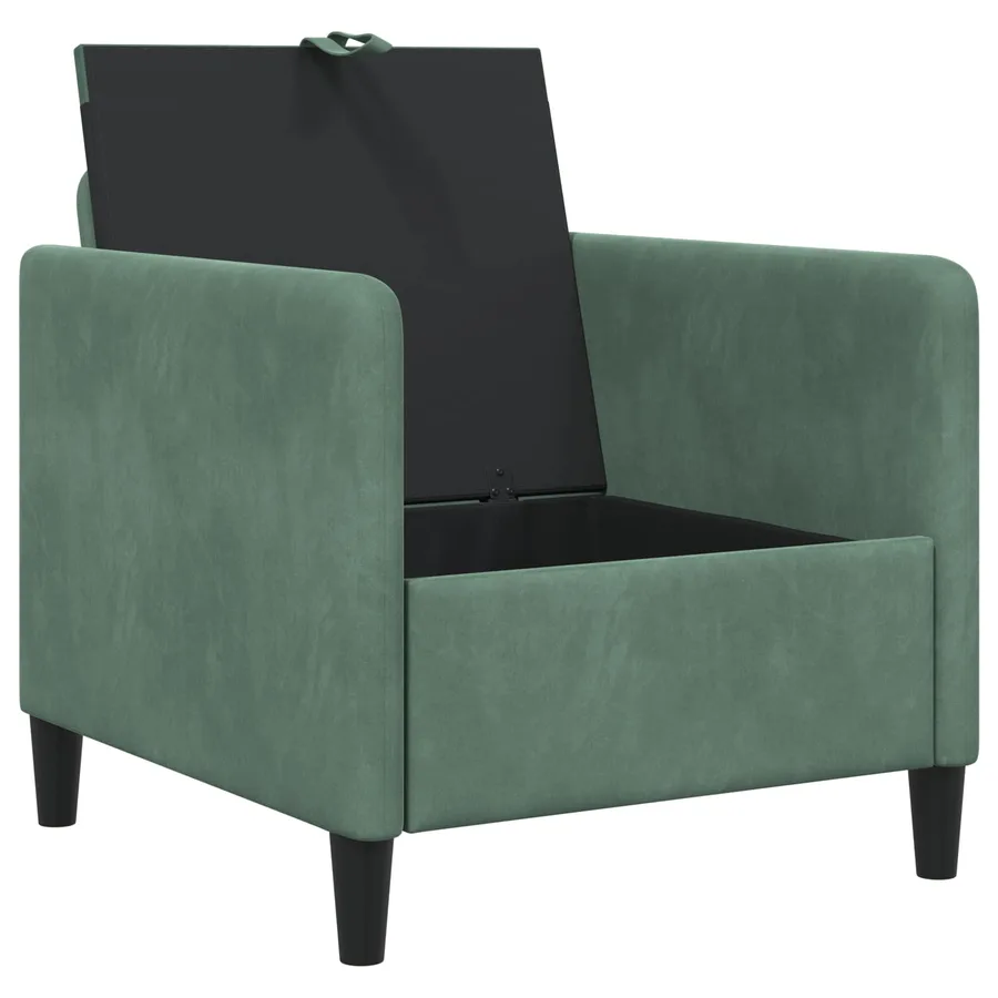 Sofa avec rangement Vert Mer 72 x 78 x 87 cm Polyester - 4