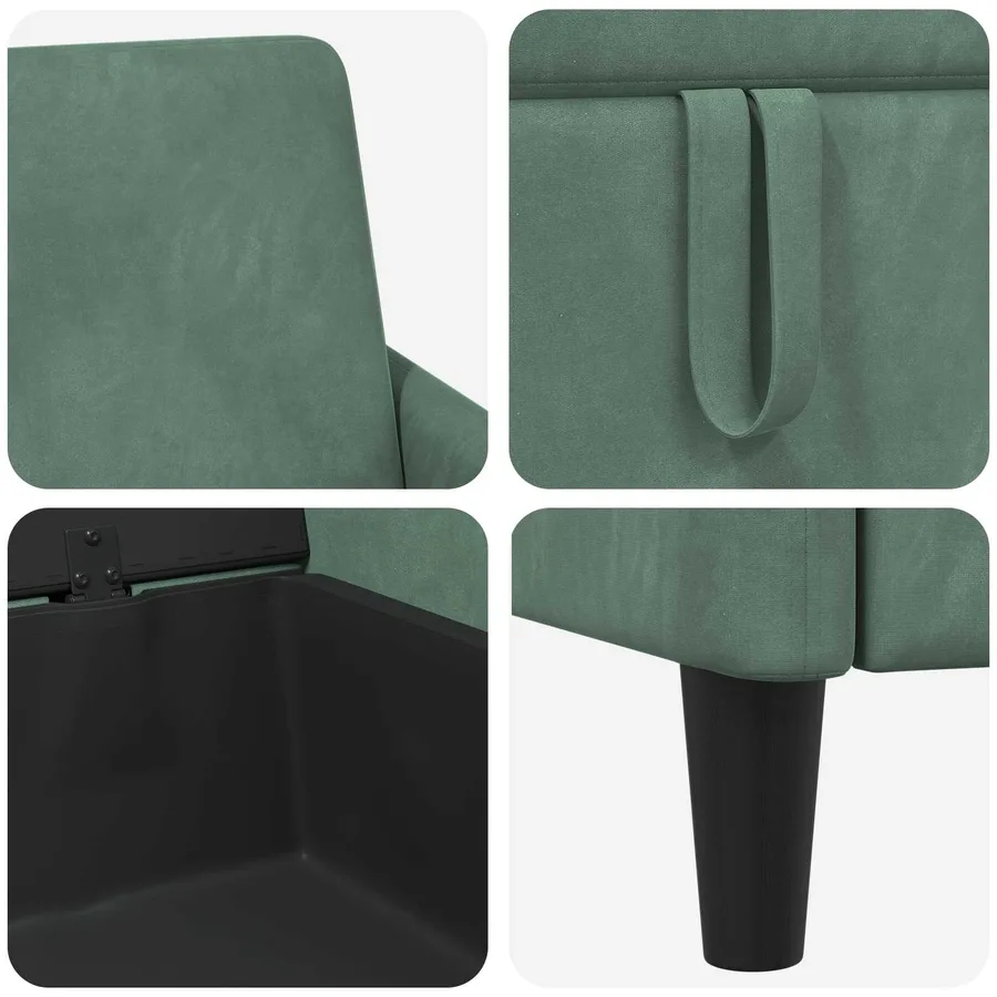 Sofa avec rangement Vert Mer 72 x 78 x 87 cm Polyester - 7