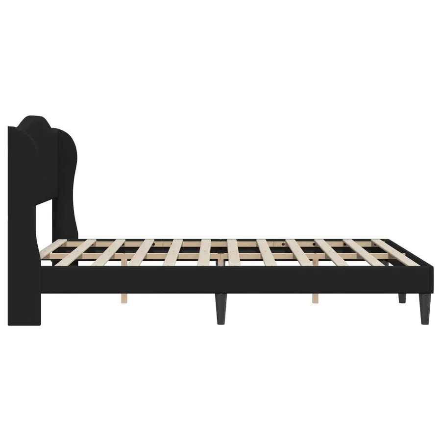 Cadre de lit avec tête de lit Noir 140 x 190 cm Simili cuir - 5
