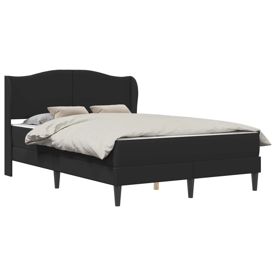 Cadre de lit avec tête de lit Noir 140 x 190 cm Simili cuir - 2