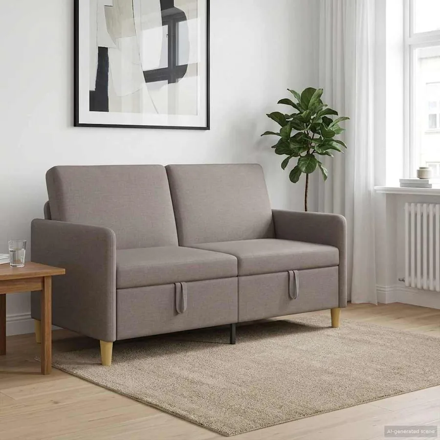 Sofa avec rangement Taupe 152 x 78 x 87 cm Polyester