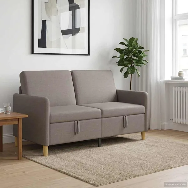 Sofa avec rangement Taupe 152 x 78 x 87 cm Polyester