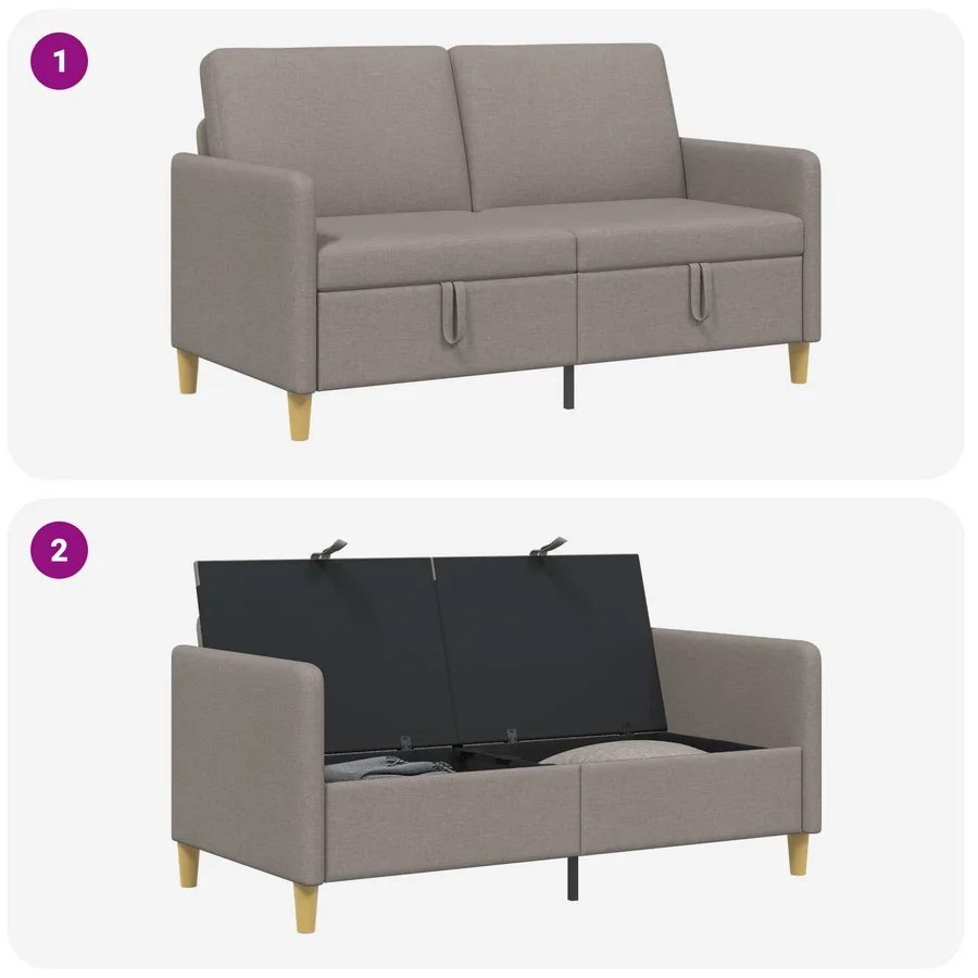 Sofa avec rangement Taupe 152 x 78 x 87 cm Polyester - 6